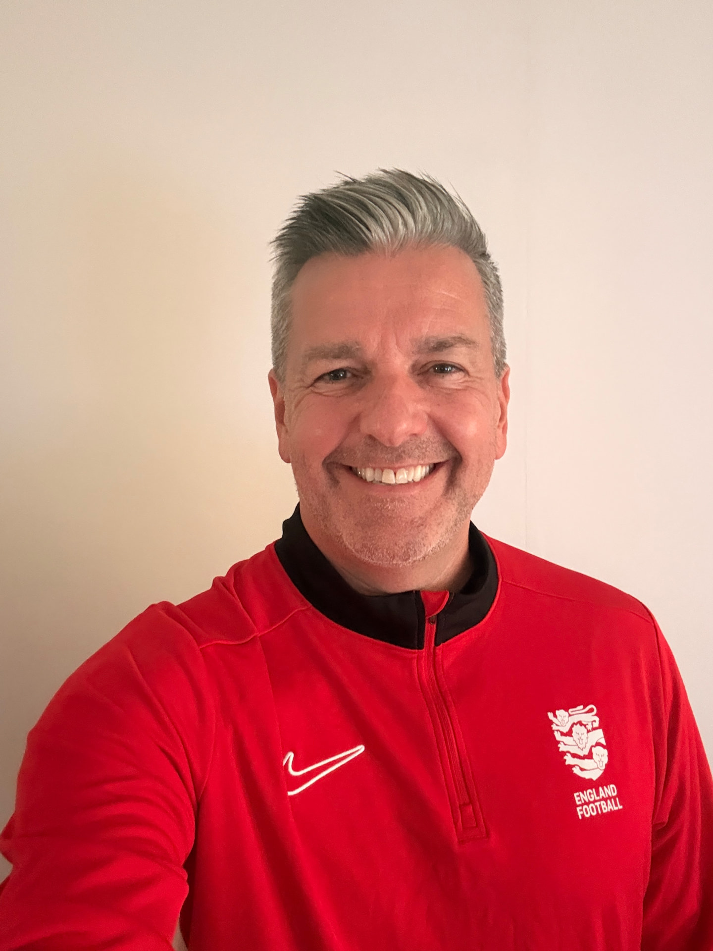 Russell Rusty Hullett in England Football coaching kit
