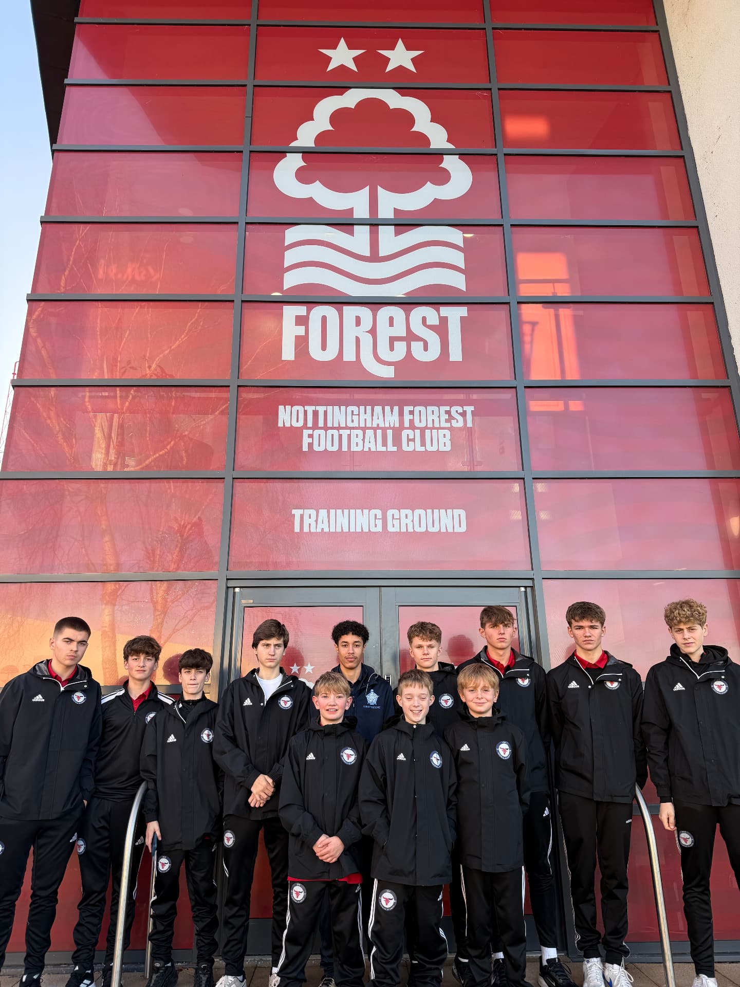 Group of young players at the Nottingham Forest training ground